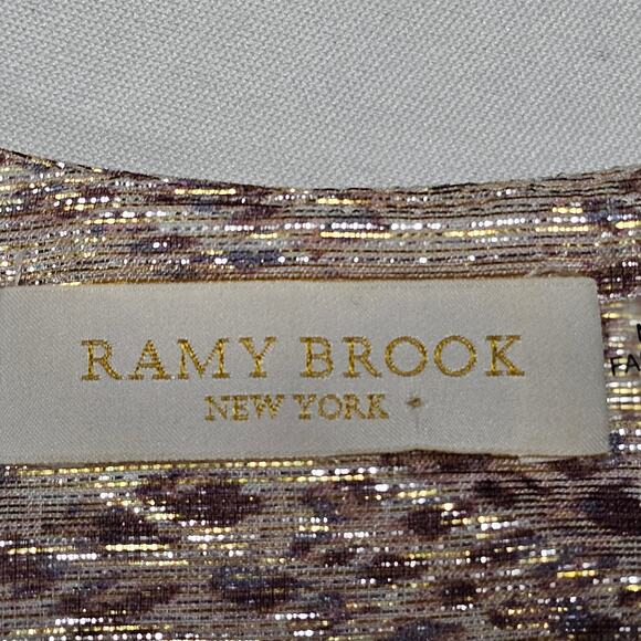 Ramy Brook New York Amalia Plunging Metallic and Silk Cocktail Dress Size 00 - Picture 9 of 15